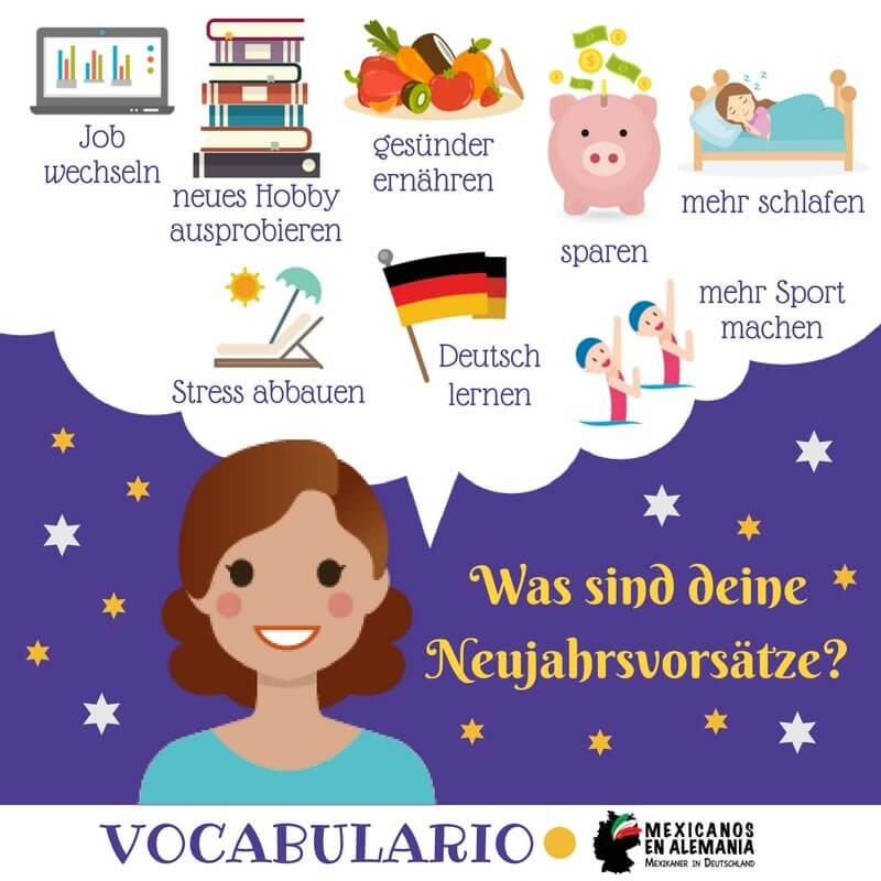 vocabulario en alemán: propósitos de año nuevo