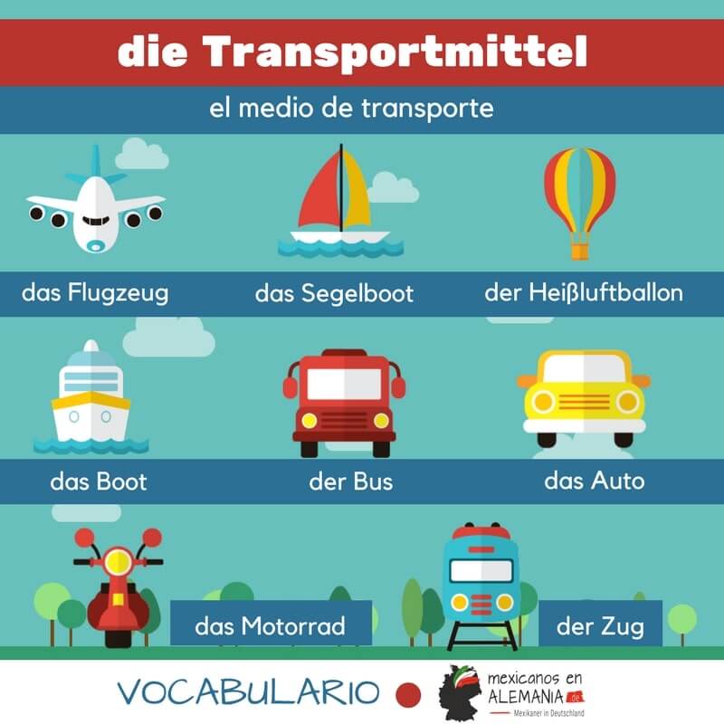 vocabulario en alemán - el transporte